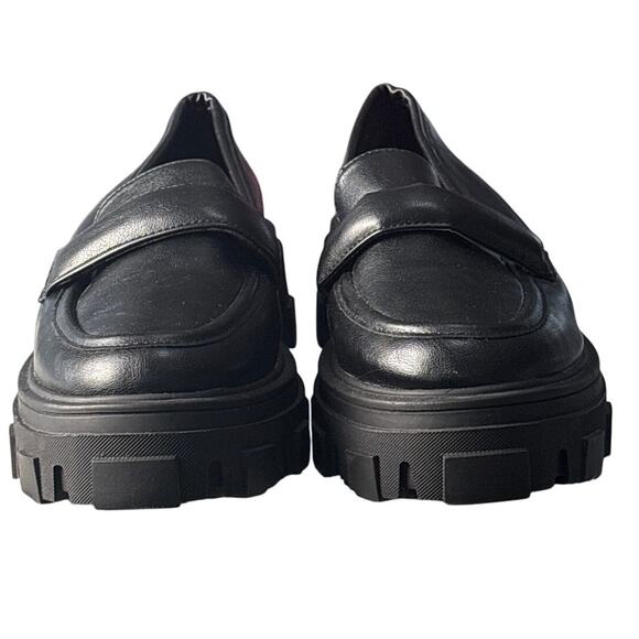 ASOS DESIGN Wide Fit Movable Padded Chunky Loafers in Black Size 11W - Picture 6 of 10